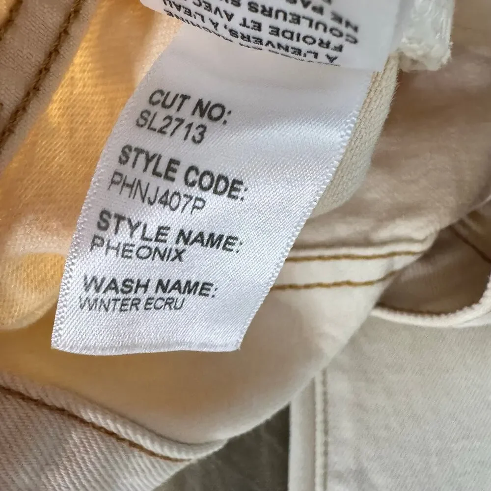 SLVRLAKE Pheonix Winter Ecru Straight Mid Rise Jeans Cream Off White